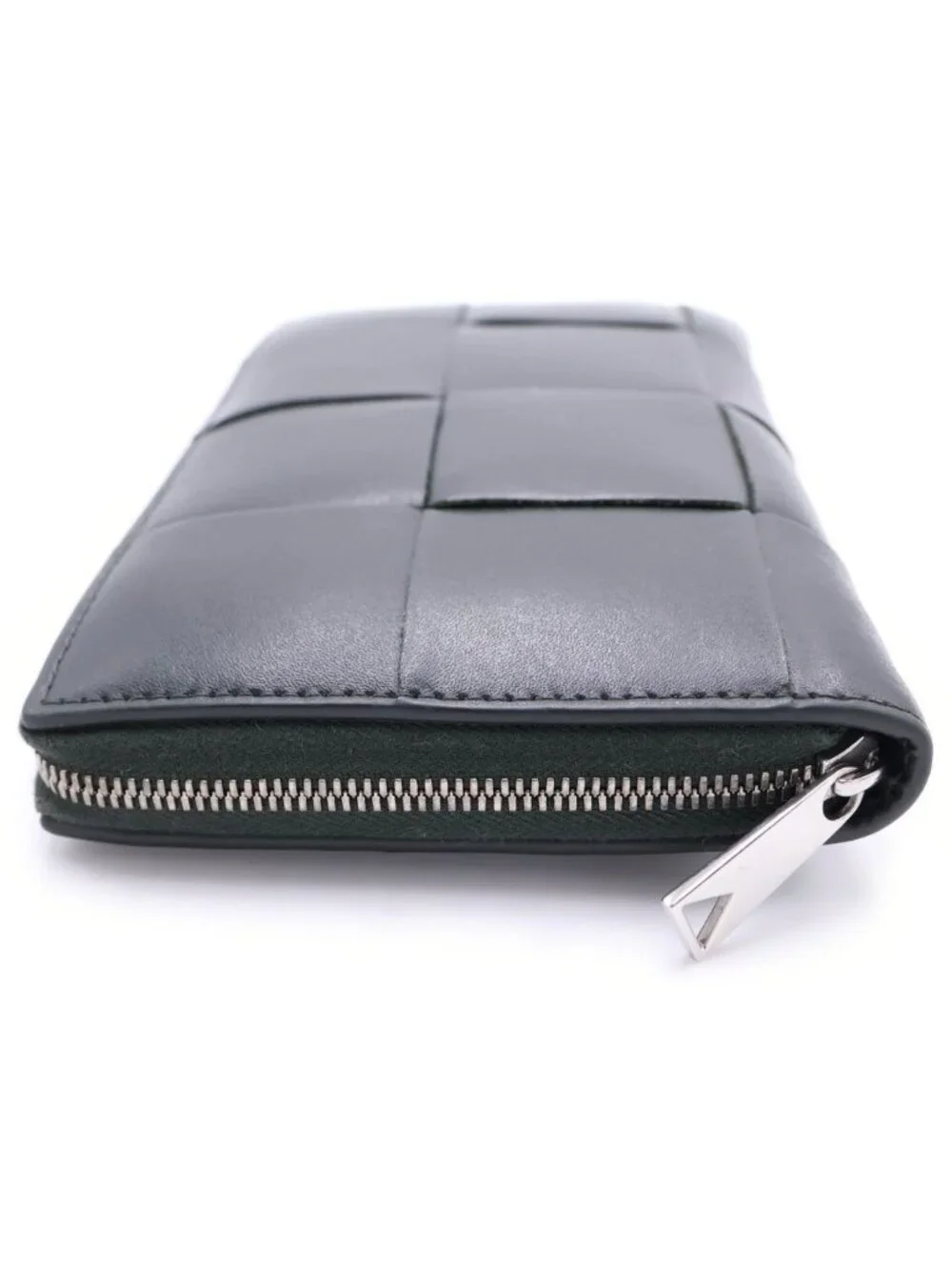 Bottega Veneta Cassette Zip Around Wallet Leather Dark Green